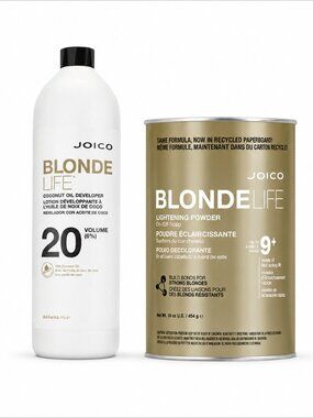 Joico Blonde Life Lightening Powder 16 oz + Coconut Oil 20 Volume Developer 33.8